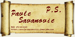 Pavle Savanović vizit kartica